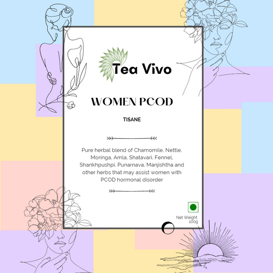 Women PCOD/PCOS with chamomile, nettle, moringa